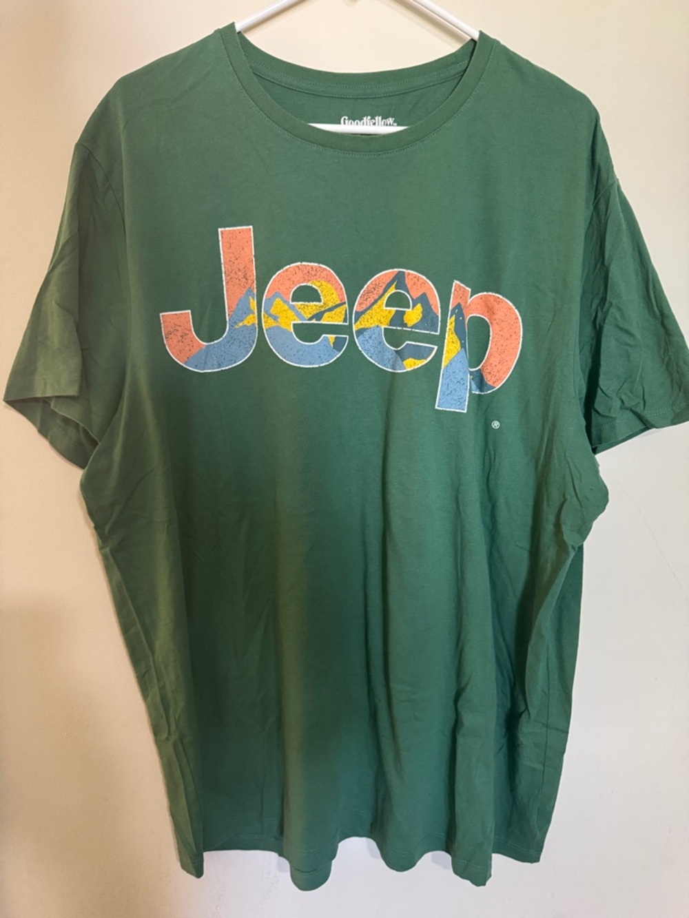 Goodfellow & Co Green Tee with Multicolor Jeep Logo